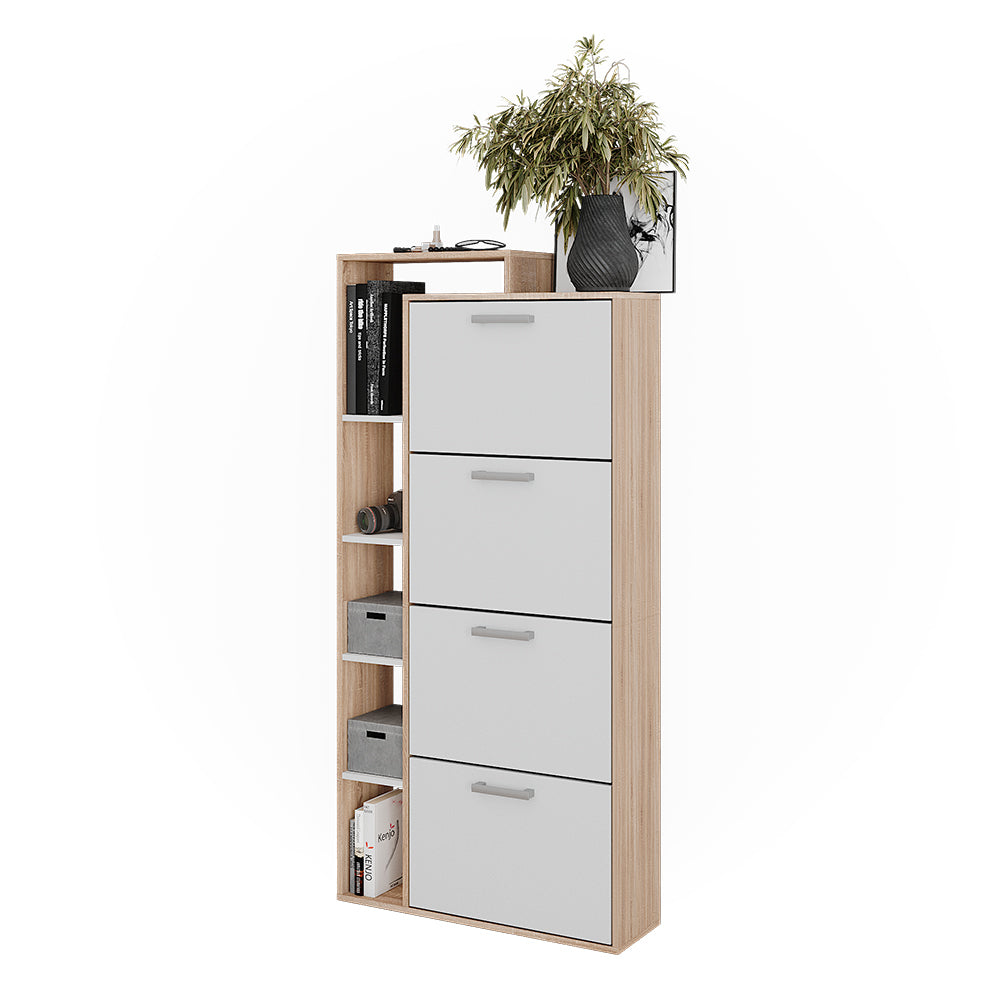 Vicco Scarpiera da ingresso Bianco/Sonoma 80 x 166.1 cm con 4 scomparti