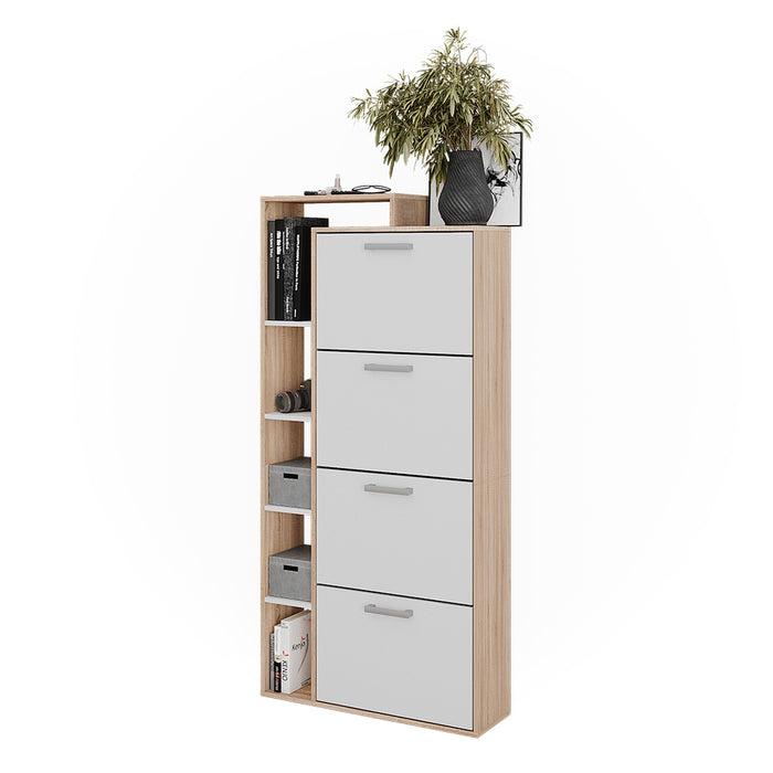 Vicco Scarpiera da ingresso Bianco/Sonoma 80 x 166.1 cm con 4 scomparti