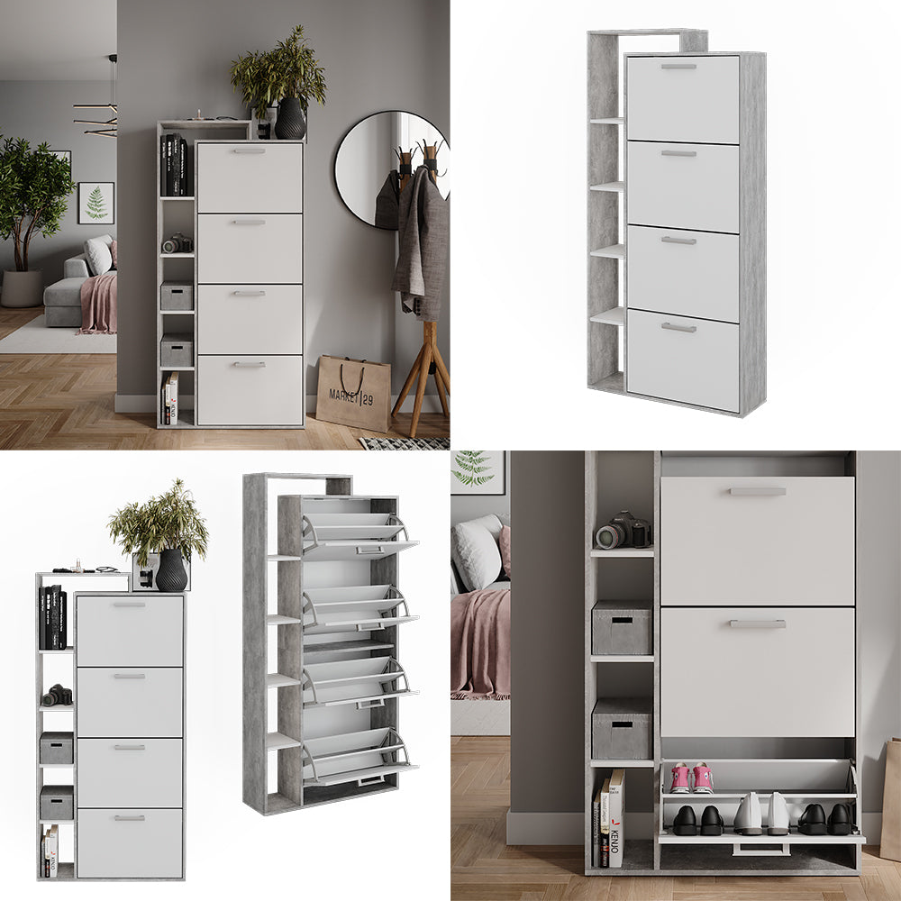 Vicco Scarpiera da ingresso Bianco/cemento 80 x 166.1 cm