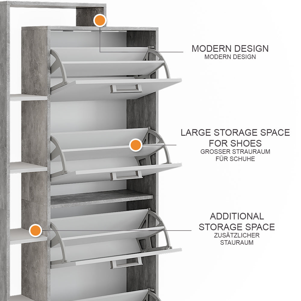 Vicco Scarpiera da ingresso Bianco/cemento 80 x 166.1 cm