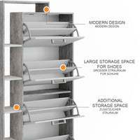 Vicco Scarpiera da ingresso Bianco/cemento 80 x 166.1 cm