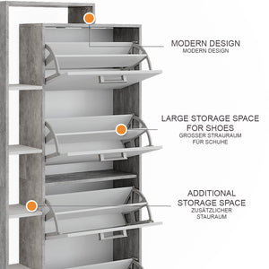 Vicco Scarpiera da ingresso Bianco/cemento 80 x 166.1 cm