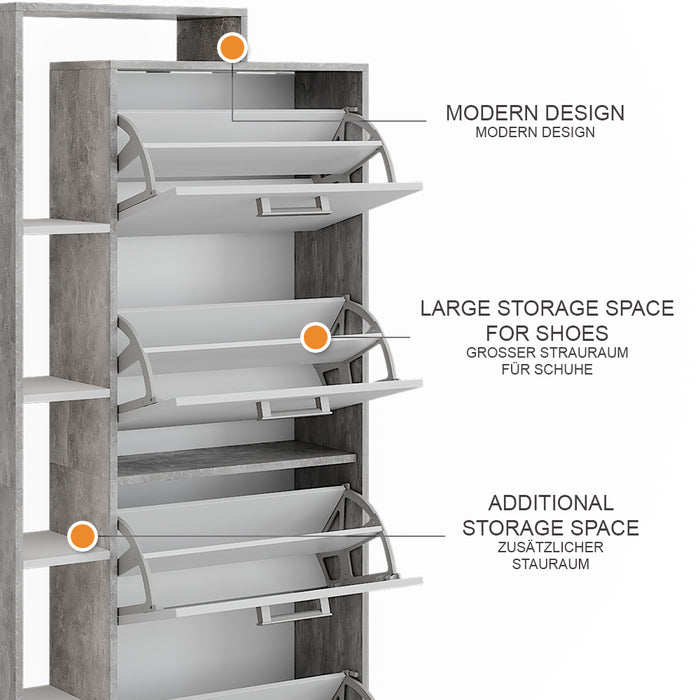 Vicco Scarpiera da ingresso Bianco/cemento 80 x 166.1 cm