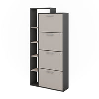 Vicco Scarpiera da ingresso Antracite/grigio 80 x 166.1 cm con 4 scomparti