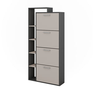 Vicco Scarpiera da ingresso Antracite/grigio 80 x 166.1 cm con 4 scomparti
