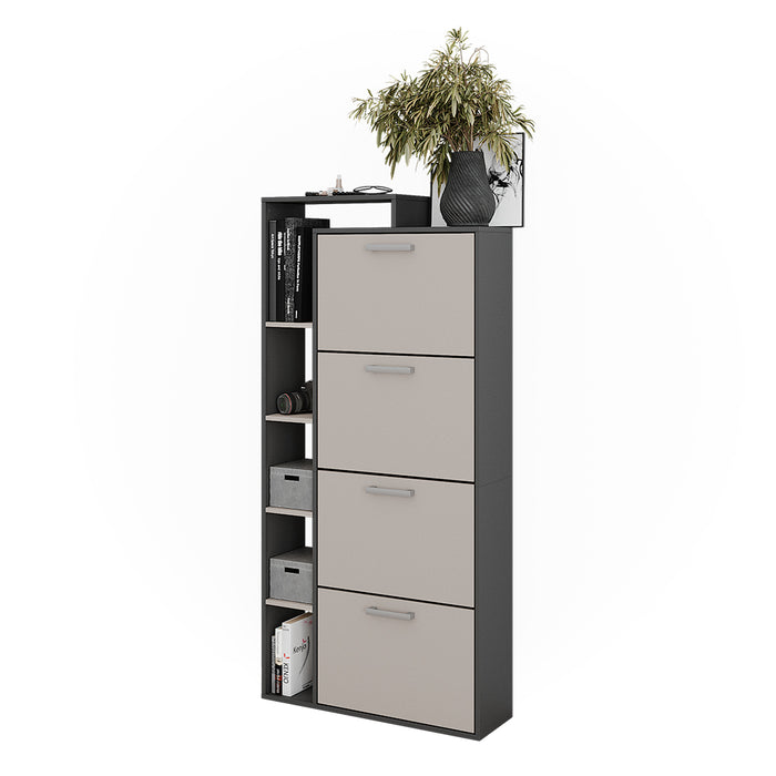 Vicco Scarpiera da ingresso Antracite/grigio 80 x 166.1 cm con 4 scomparti