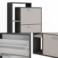 Vicco Scarpiera da ingresso Antracite/grigio 80 x 166.1 cm con 4 scomparti