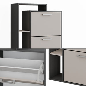 Vicco Scarpiera da ingresso Antracite/grigio 80 x 166.1 cm con 4 scomparti