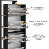 Vicco Scarpiera da ingresso Antracite/grigio 80 x 166.1 cm con 4 scomparti