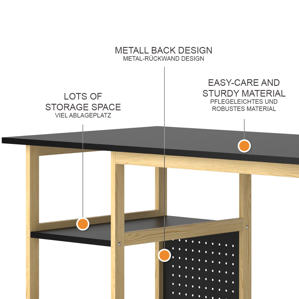 Vicco Scrivania Nero 120 x 60 cm