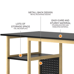 Vicco Scrivania Nero 120 x 60 cm