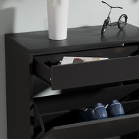 Vicco Armadio per le scarpe Nero 90 x 181.5 cm con 3 scomparti, 1 cassetto