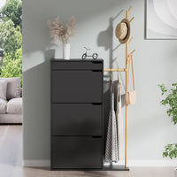 Vicco Armadio per le scarpe Nero 90 x 181.5 cm con 3 scomparti, 1 cassetto