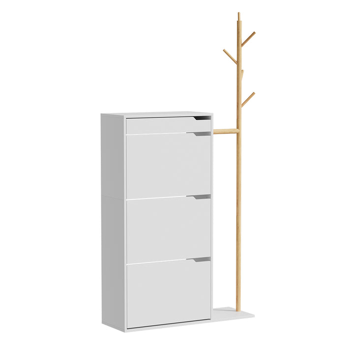 Vicco Mobile porta scarpe Bianco 90 x 181.5 cm con 3 scomparti, 1 cassetto