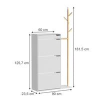 Vicco Mobile porta scarpe Bianco 90 x 181.5 cm con 3 scomparti, 1 cassetto