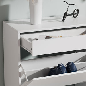 Vicco Mobile porta scarpe Bianco 90 x 181.5 cm con 3 scomparti, 1 cassetto