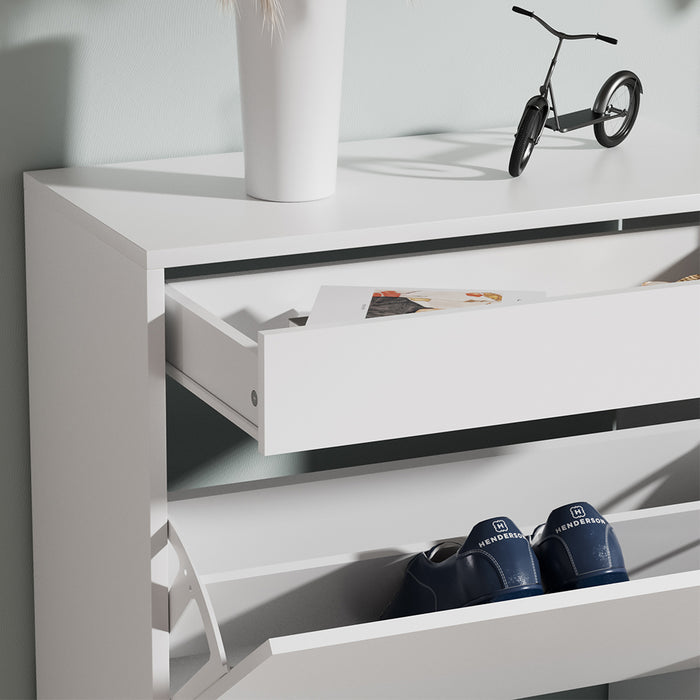 Vicco Mobile porta scarpe Bianco 90 x 181.5 cm con 3 scomparti, 1 cassetto