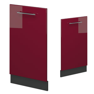 Vicco Pannello frontale della lavastoviglie Rosso bordeaux lucido 45 cm , PL Rovere