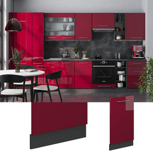 Vicco Pannello frontale della lavastoviglie Rosso bordeaux lucido 45 cm , PL Marmo
