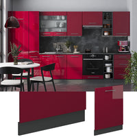 Vicco Pannello frontale della lavastoviglie Rosso bordeaux lucido 60 cm , PL Rovere