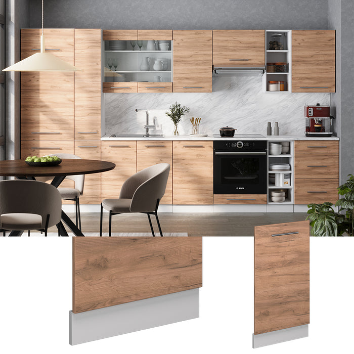 Vicco Pannello frontale della lavastoviglie Quercia dorata 45 cm senza piano di lavoro