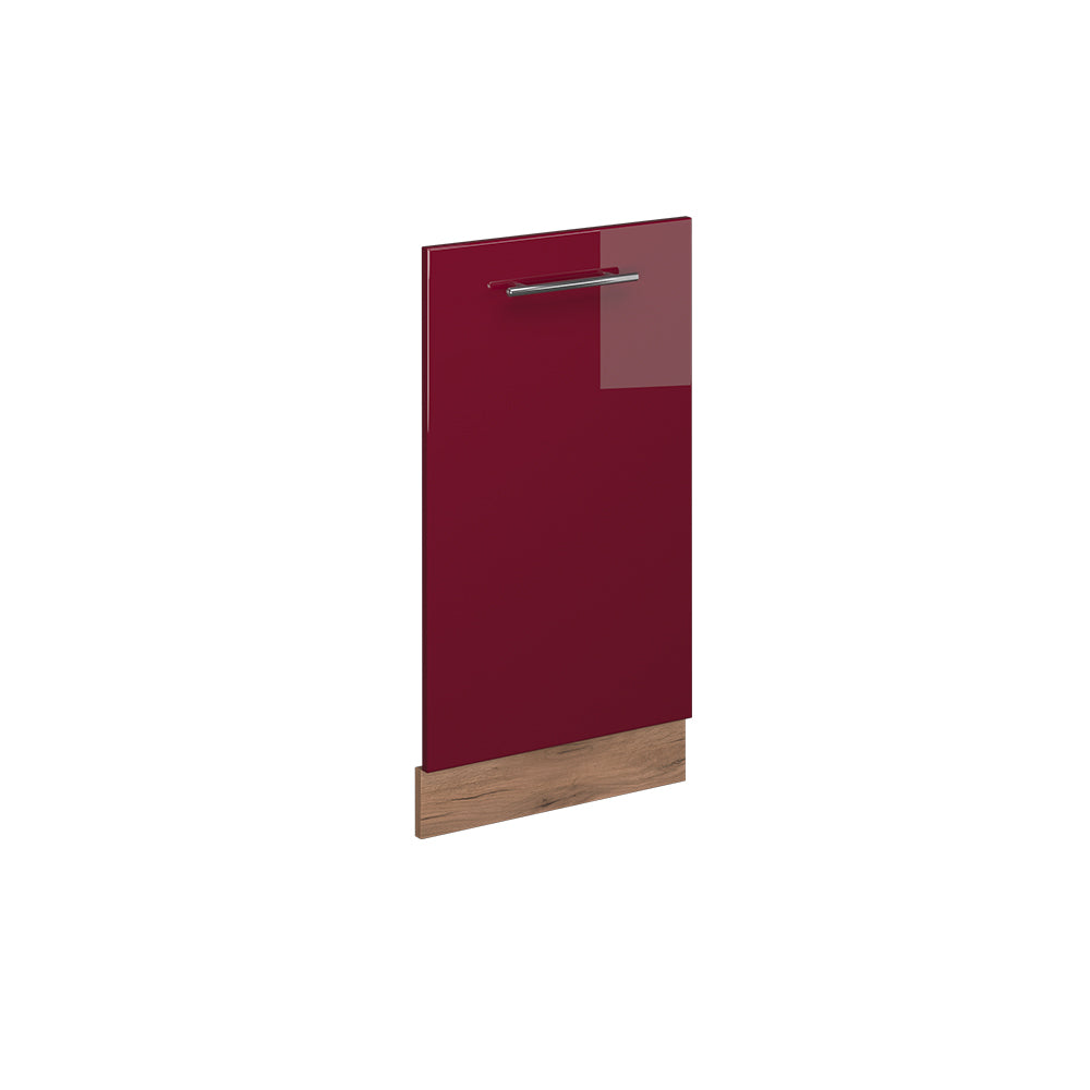 Vicco Pannello frontale della lavastoviglie Rosso bordeaux lucido 45 cm senza piano di lavoro