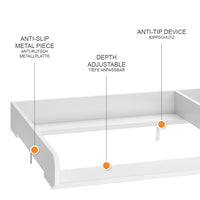 Vicco Accessorio per il fasciatoio Bianco 80 x 76 cm