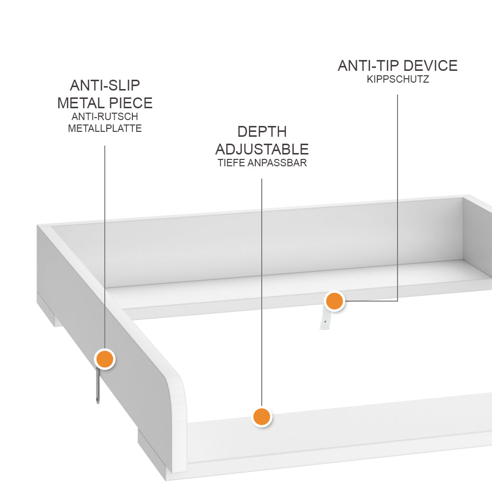 Vicco Piano fasciatoio Bianco 60 x 76 cm