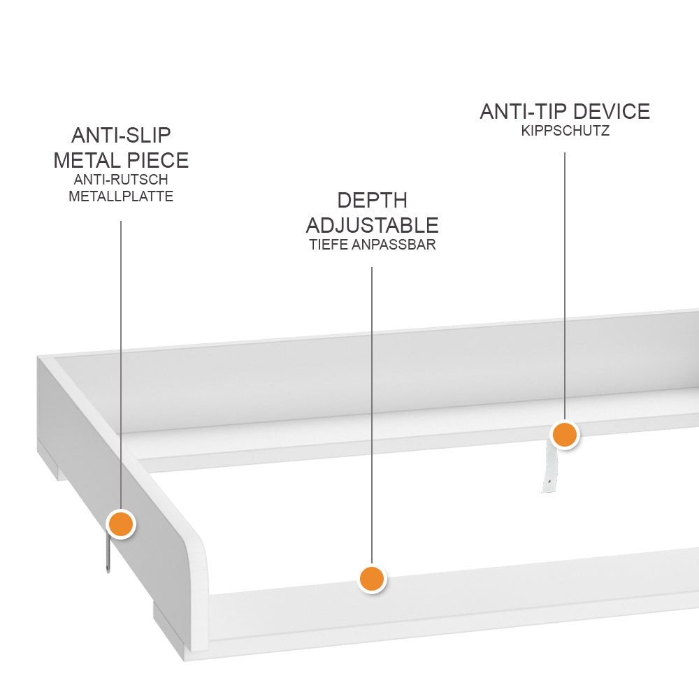 Vicco Accessorio per il fasciatoio Bianco 80 x 76 cm