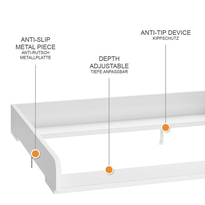 Vicco Accessorio per il fasciatoio Bianco 80 x 76 cm