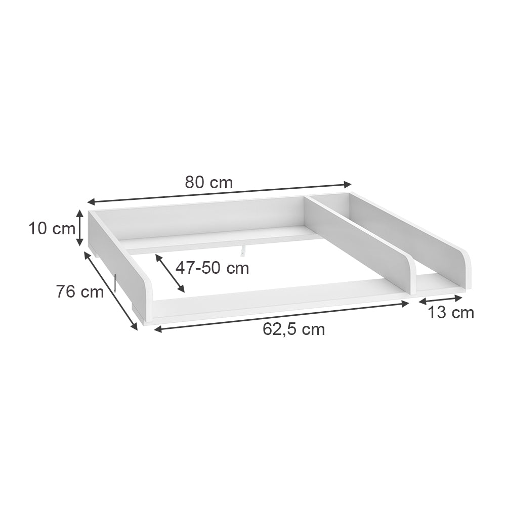 Vicco Accessorio per il fasciatoio Bianco 80 x 76 cm