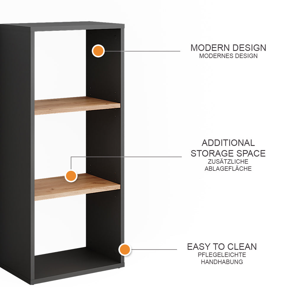 Vicco Scarpiera Antracite/quercia dorata 40 x 90.5 cm