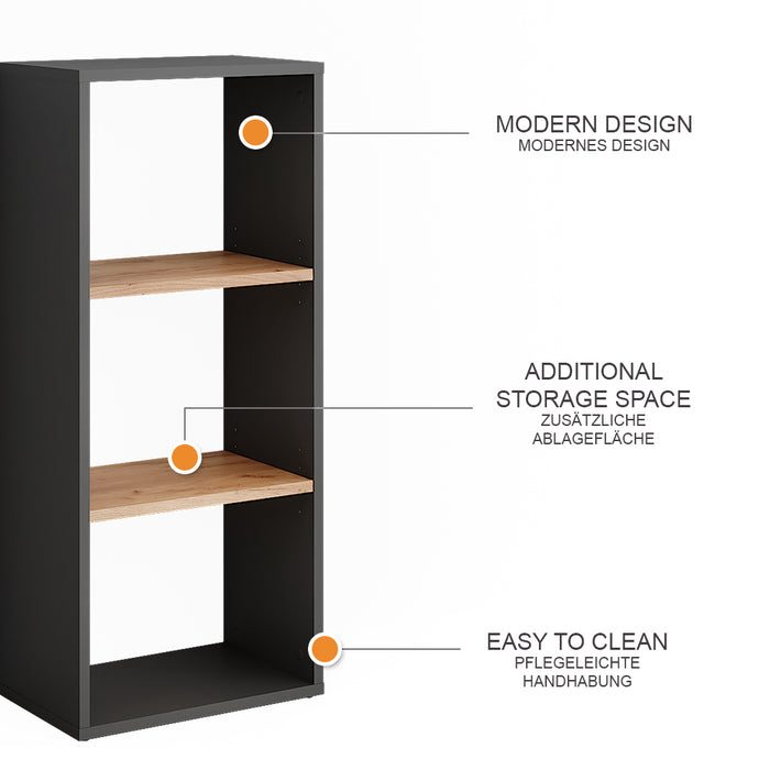 Vicco Scarpiera Antracite/quercia dorata 40 x 90.5 cm