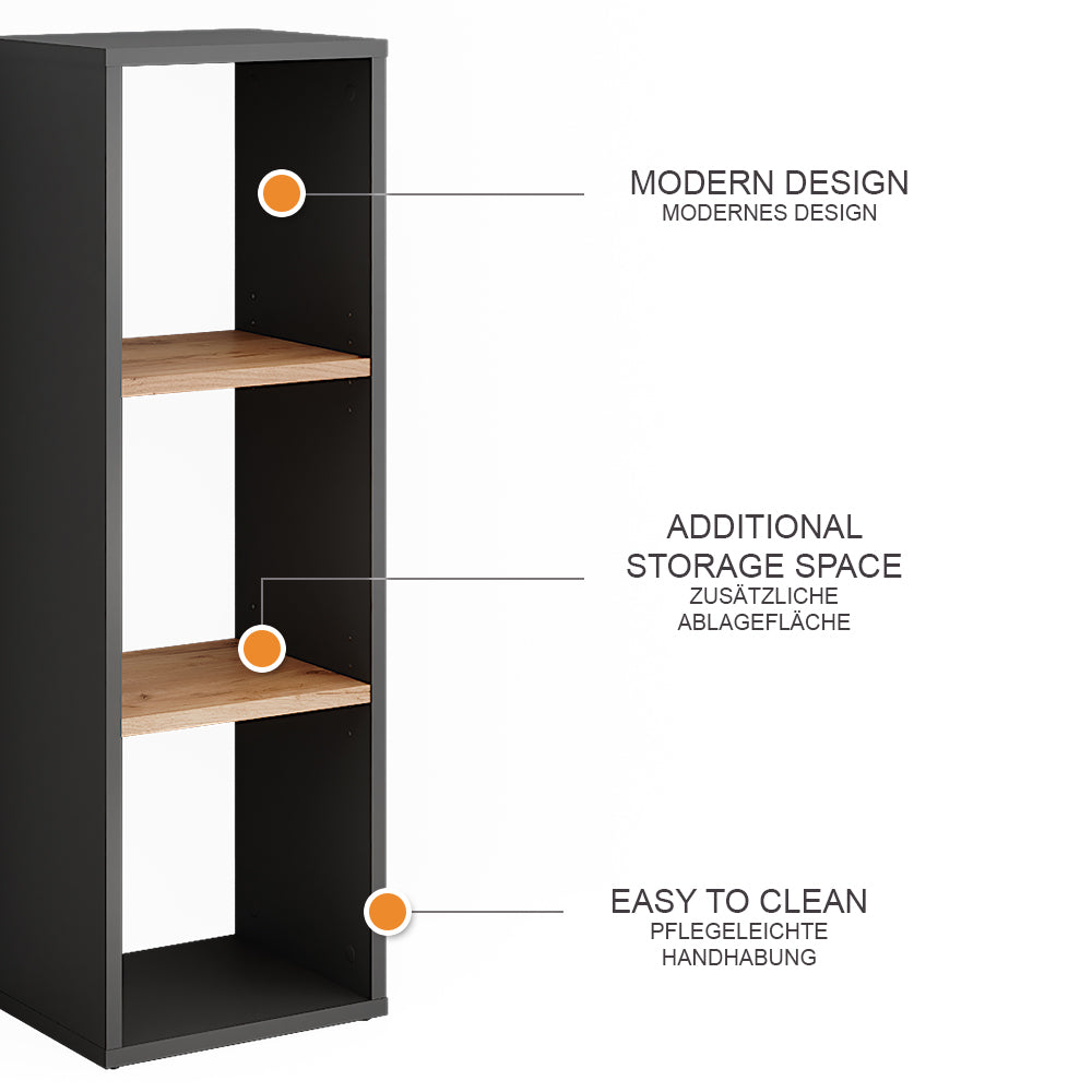 Vicco Scarpiera Antracite/quercia dorata 30 x 90.5 cm