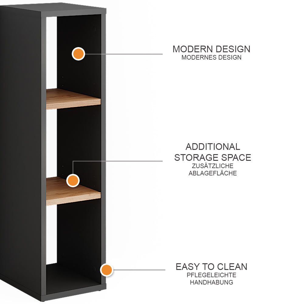 Vicco Scarpiera Antracite/quercia dorata 21.6 x 80.1 cm