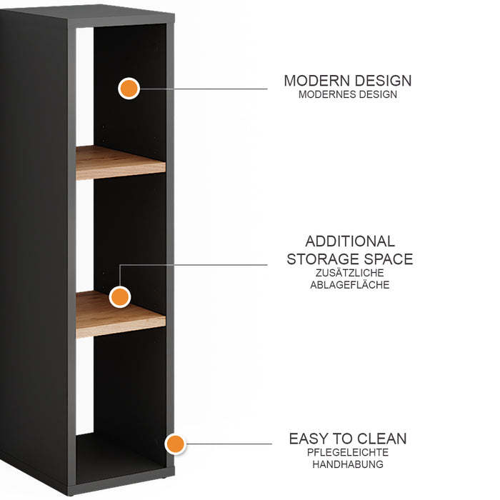 Vicco Scarpiera Antracite/quercia dorata 21.6 x 80.1 cm