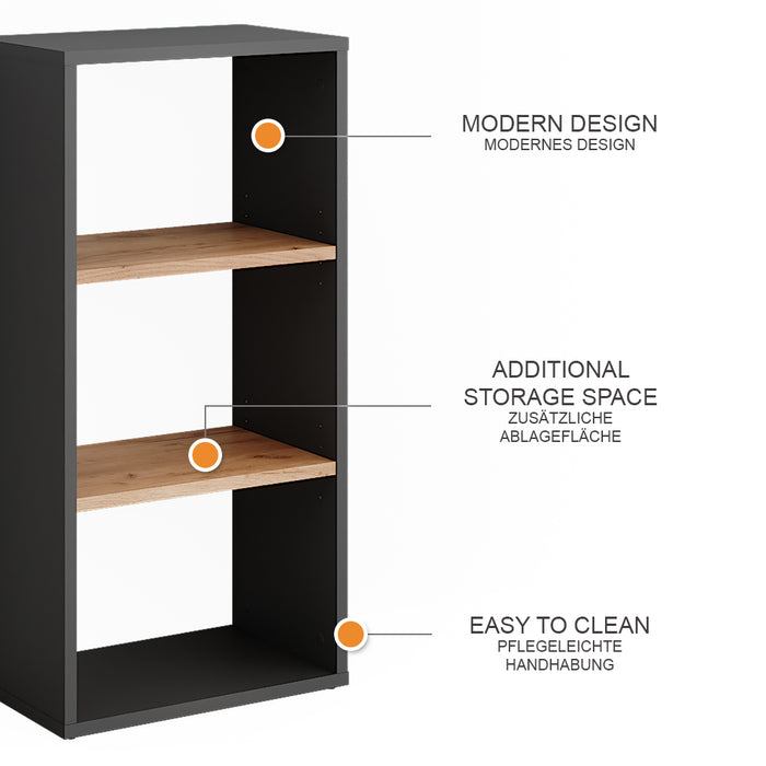 Vicco Scarpiera Antracite/quercia dorata 40 x 80.1 cm