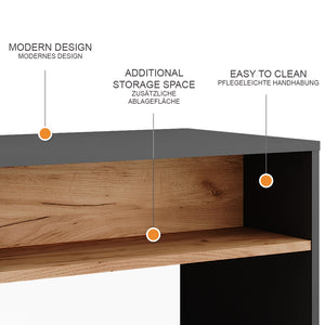 Vicco Panca scarpiera da ingresso Antracite/quercia dorata 60 x 60 cm
