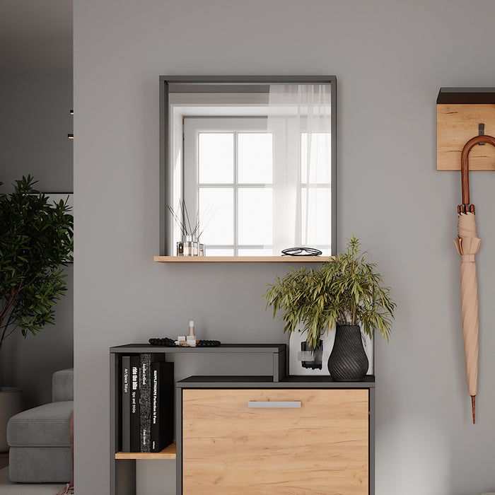 Vicco Guardaroba da ingresso Antracite/quercia dorata 57 x 60 cm con specchio