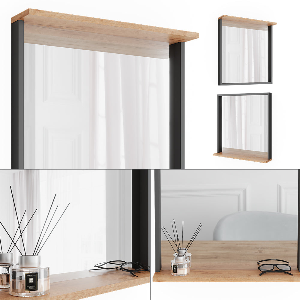 Vicco Guardaroba da ingresso Antracite/quercia dorata 57 x 60 cm con specchio