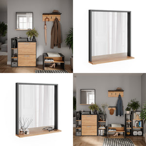 Vicco Guardaroba da ingresso Antracite/quercia dorata 57 x 60 cm con specchio