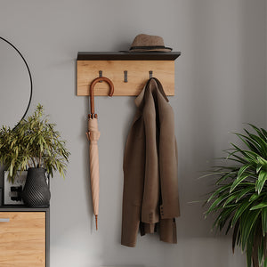 Vicco Appendiabiti da parete Antracite/quercia dorata 60 x 21.6 cm