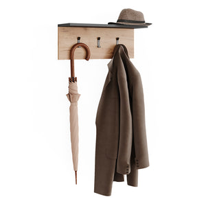 Vicco Appendiabiti da parete Antracite/quercia dorata 60 x 21.6 cm