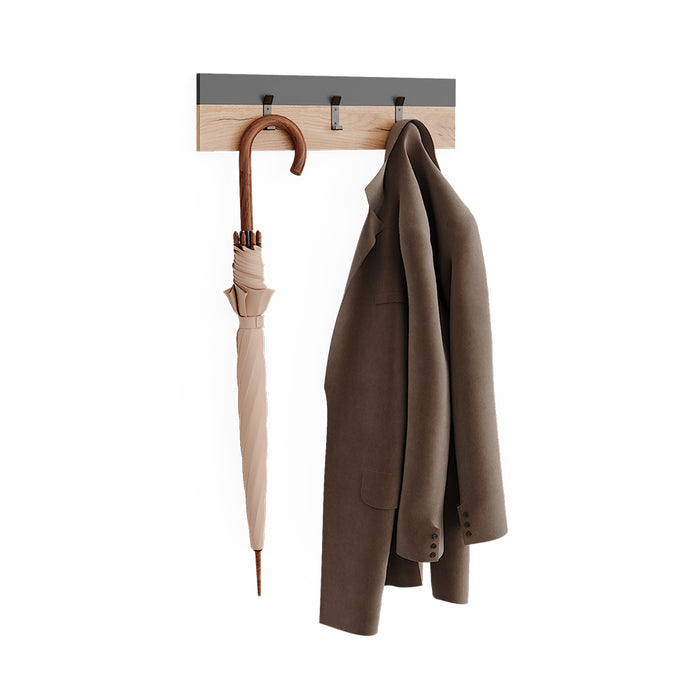 Vicco Appendiabiti da parete Antracite/quercia dorata 60 x 15 cm