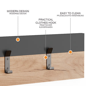 Vicco Appendiabiti da parete Antracite/quercia dorata 60 x 15 cm