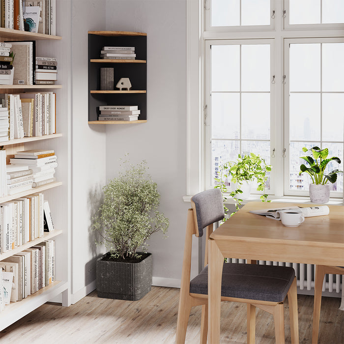 Vicco Scaffale angolare Antracite/quercia dorata 30 x 60 cm