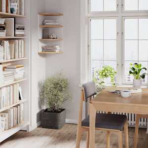 Vicco Scaffale ad angolo Rovere bianco/dorato 30 x 60 cm