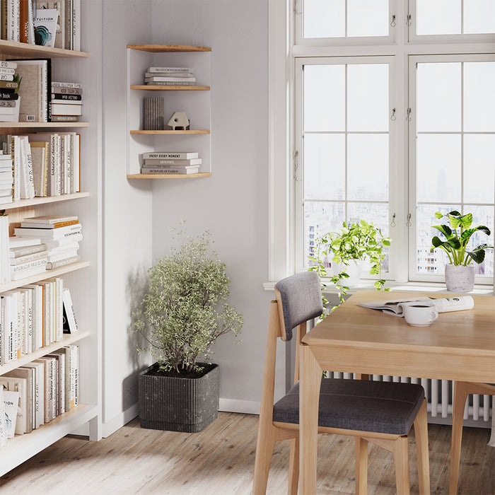 Vicco Scaffale ad angolo Rovere bianco/dorato 30 x 60 cm