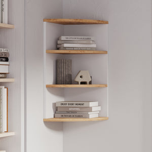 Vicco Scaffale ad angolo Rovere bianco/dorato 30 x 60 cm