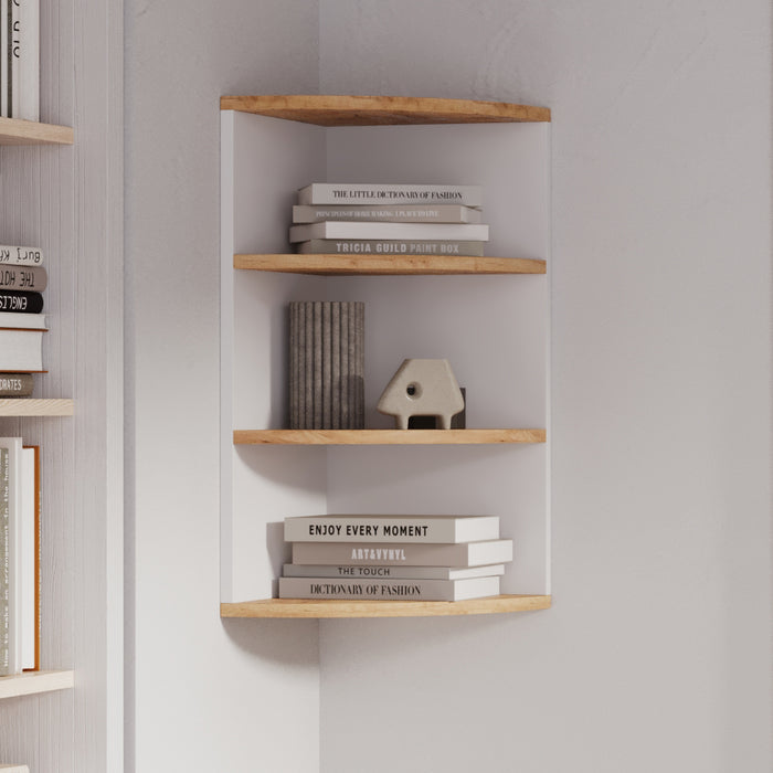 Vicco Scaffale ad angolo Rovere bianco/dorato 30 x 60 cm